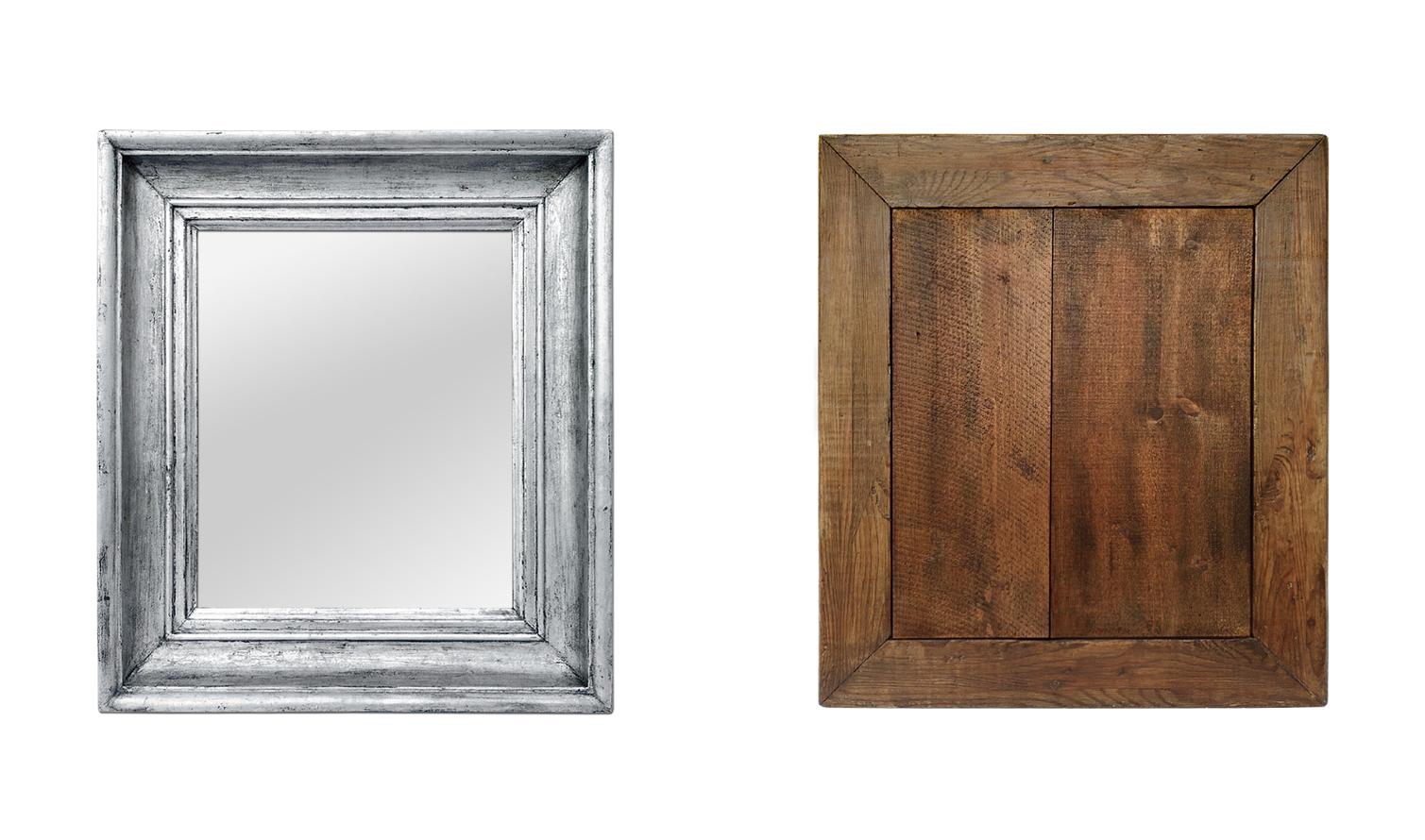 Antique Silverwood French Mirror, circa 1890 Espejo en venta