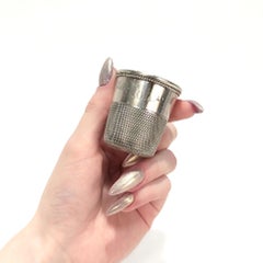 Antique Simmons Bros Sterling Silver Only A Thimble Full Liquor Measure / Jigger
