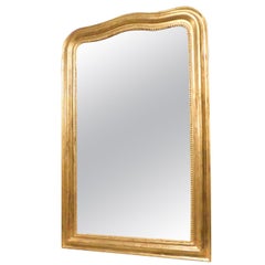 Antique Simple Gilded Mirror with Frame Moved, 1800, France