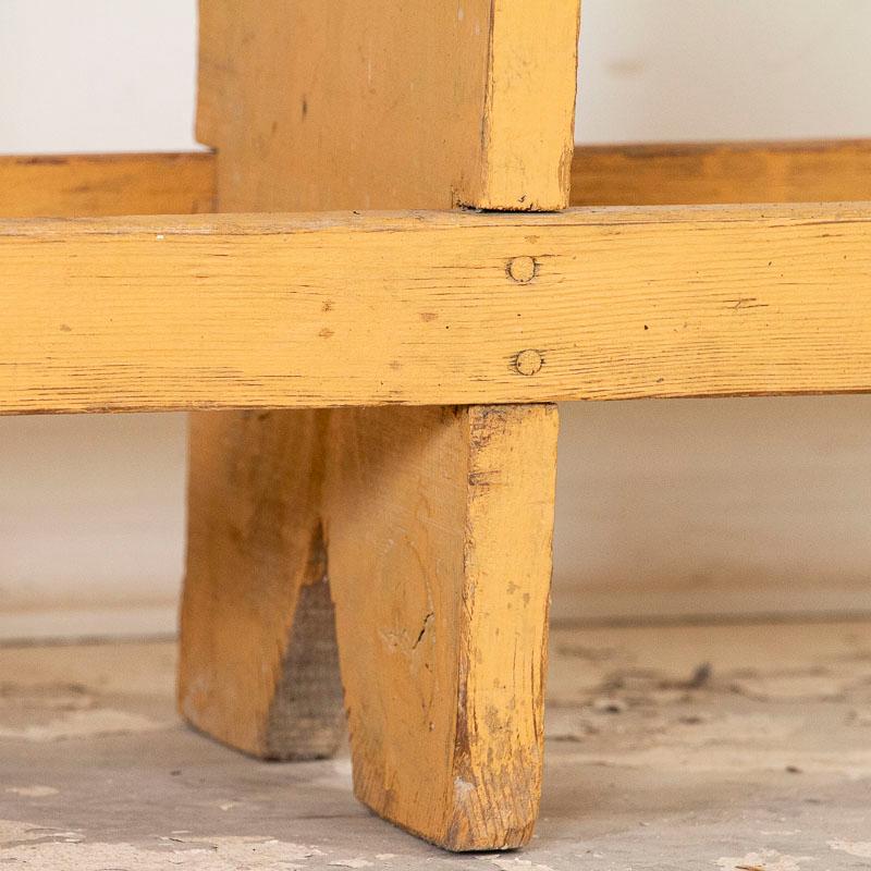 Hungarian Antique Simple Long Pine Bench from Hungary