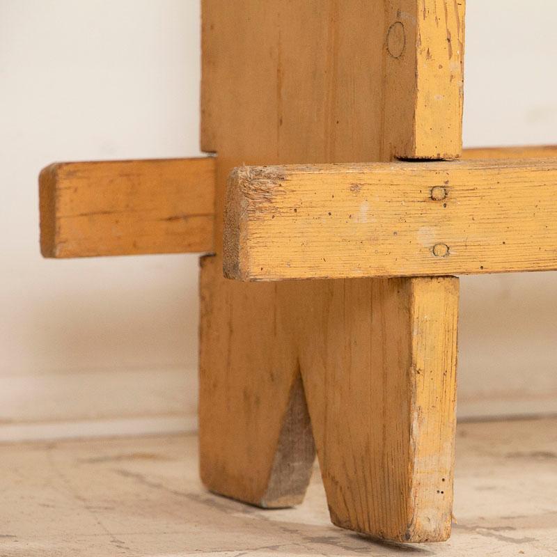 Antique Simple Long Pine Bench from Hungary In Good Condition In Round Top, TX