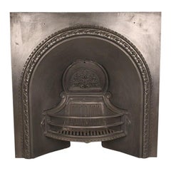 Antique Simple Ornate Victorian Arched Fireplace Insert, 19th Century