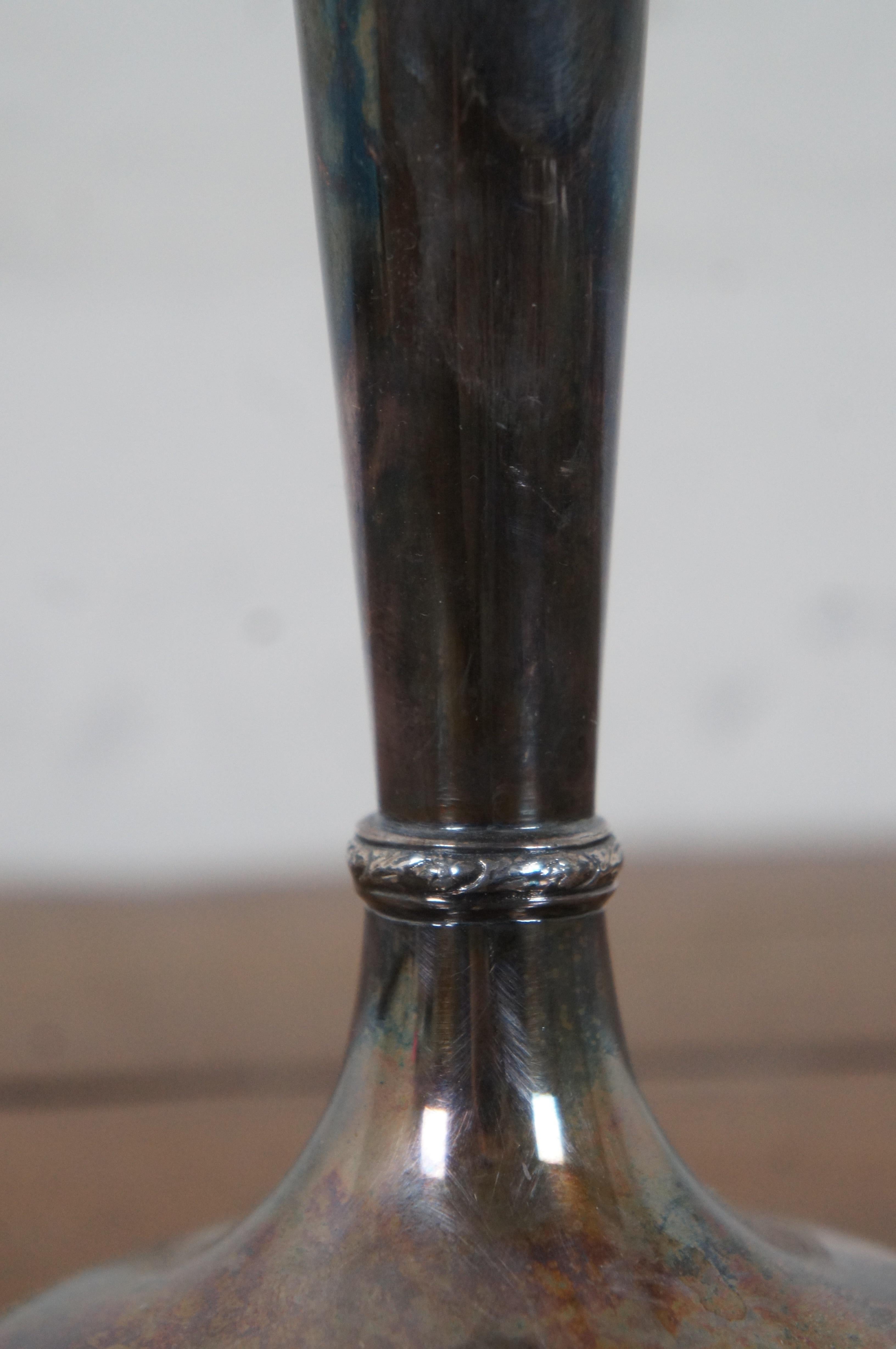 Antique Simpson Hall Miller Sheffield Silver Plate Sheraton Flower Vase 4