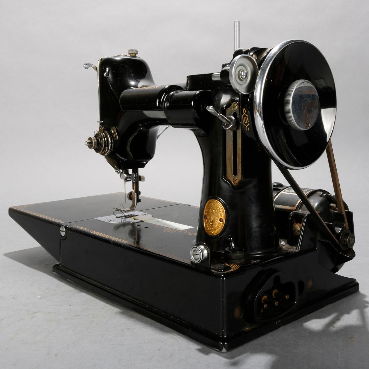 American Antique Singer Featherweight Sewing Machine and Case, circa 1920
