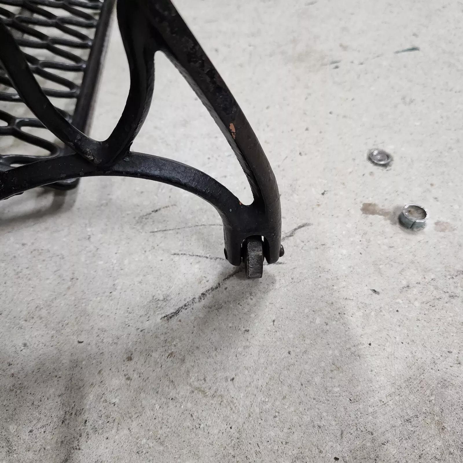 Antique Singer Iron Table Carrara Marble Top For Sale 8