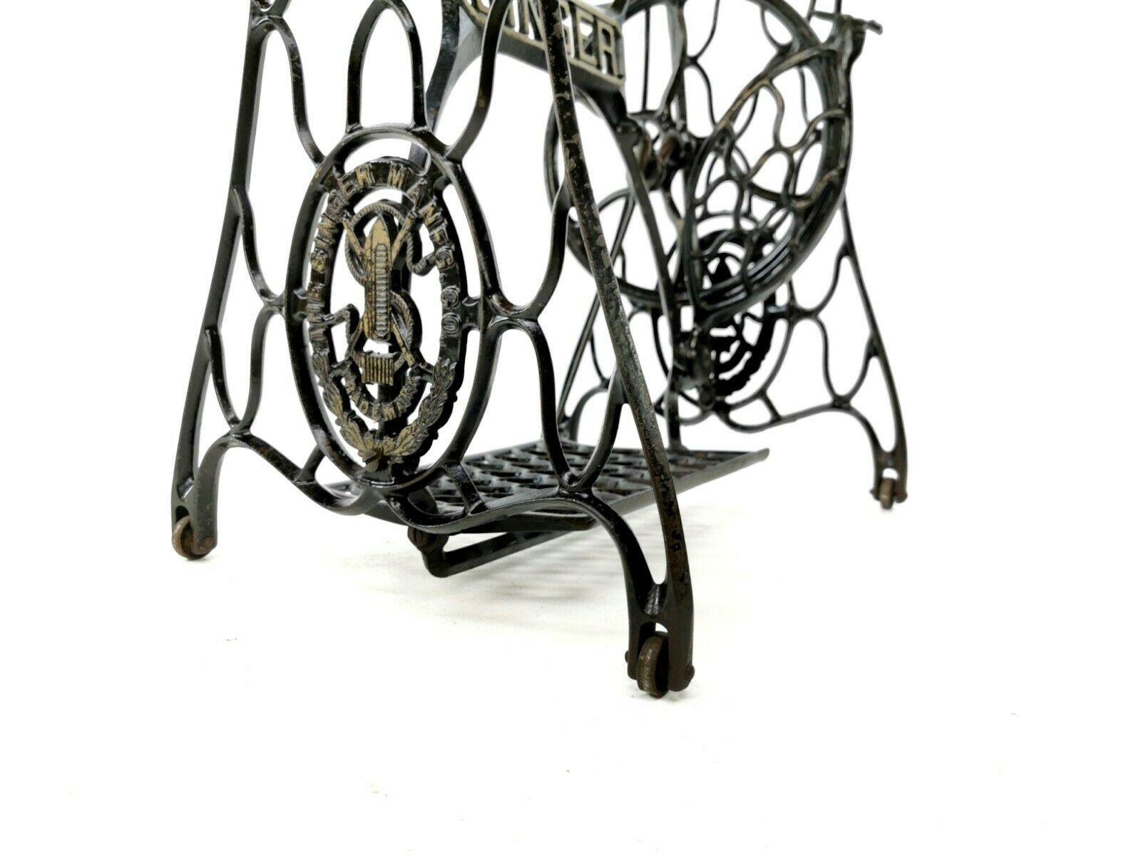 Antique Singer Sewing Machine Side Hall or Coffee Table Industrial