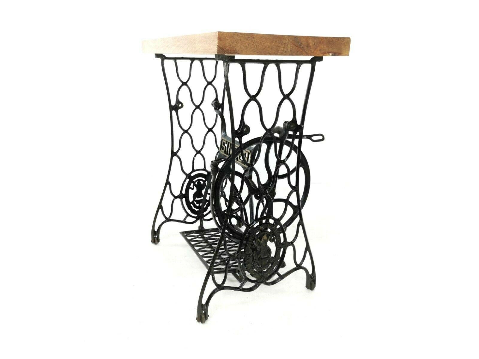Antique Singer Sewing Machine Side Hall or Coffee Table Industrial