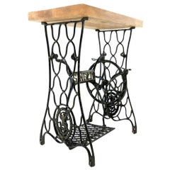 Antique Singer Sewing Machine Side Hall or Coffee Table Industrial Vintage
