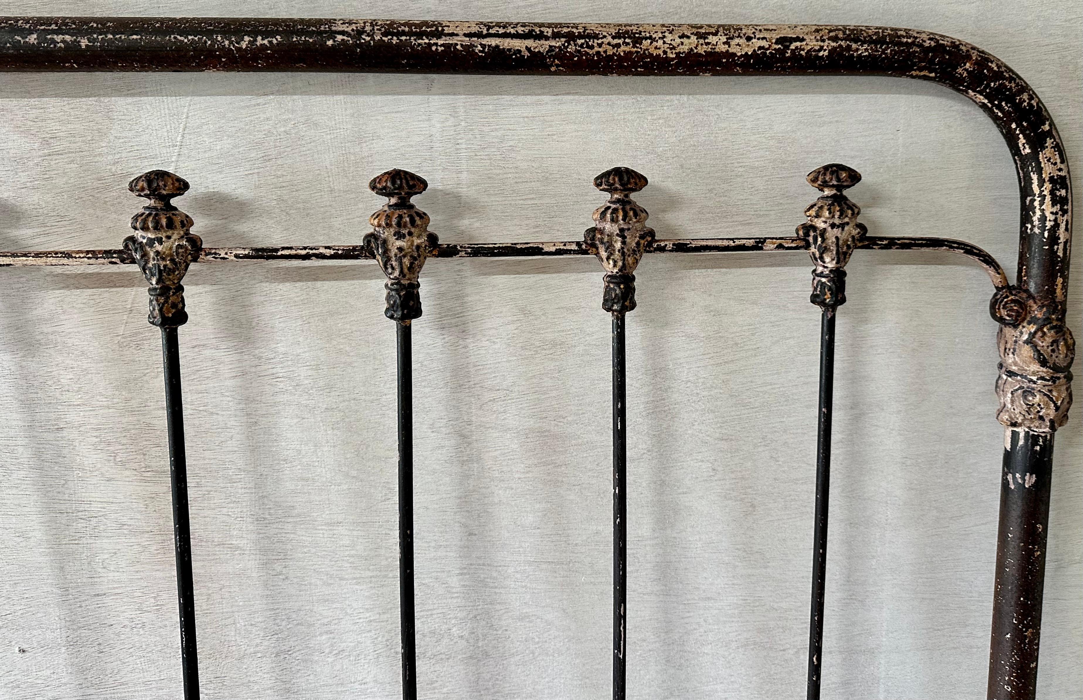 Victorian Antique Single Bed Metal Headboard For Sale