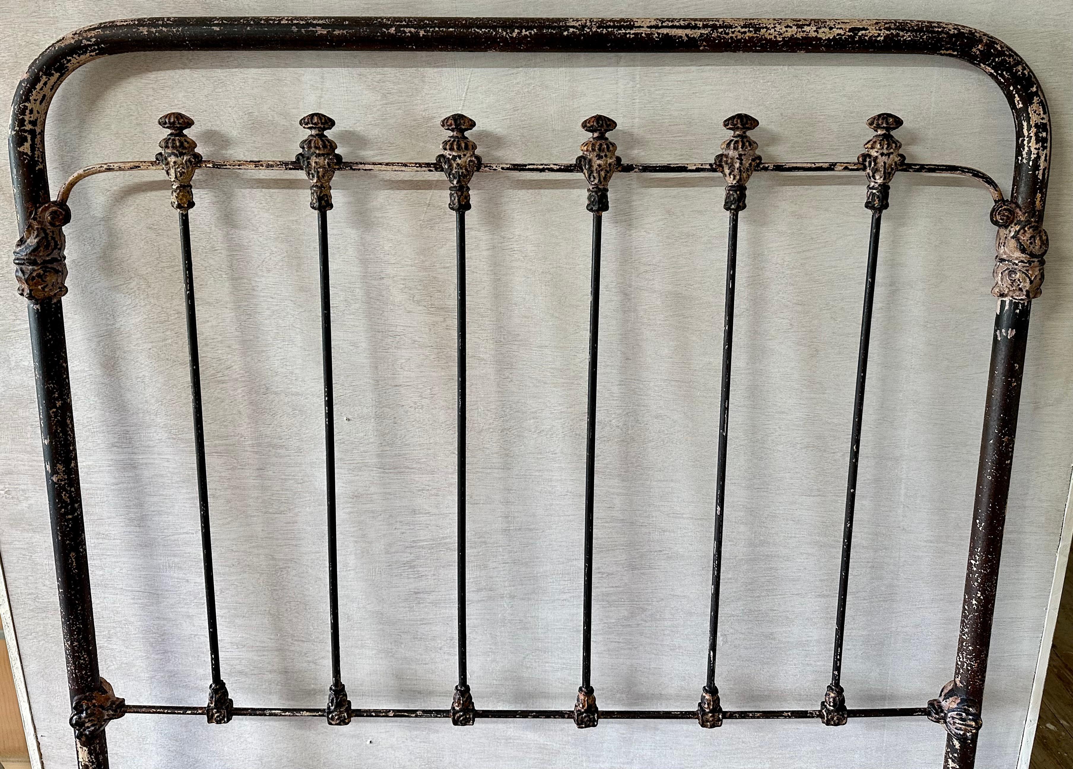 North American Antique Single Bed Metal Headboard For Sale