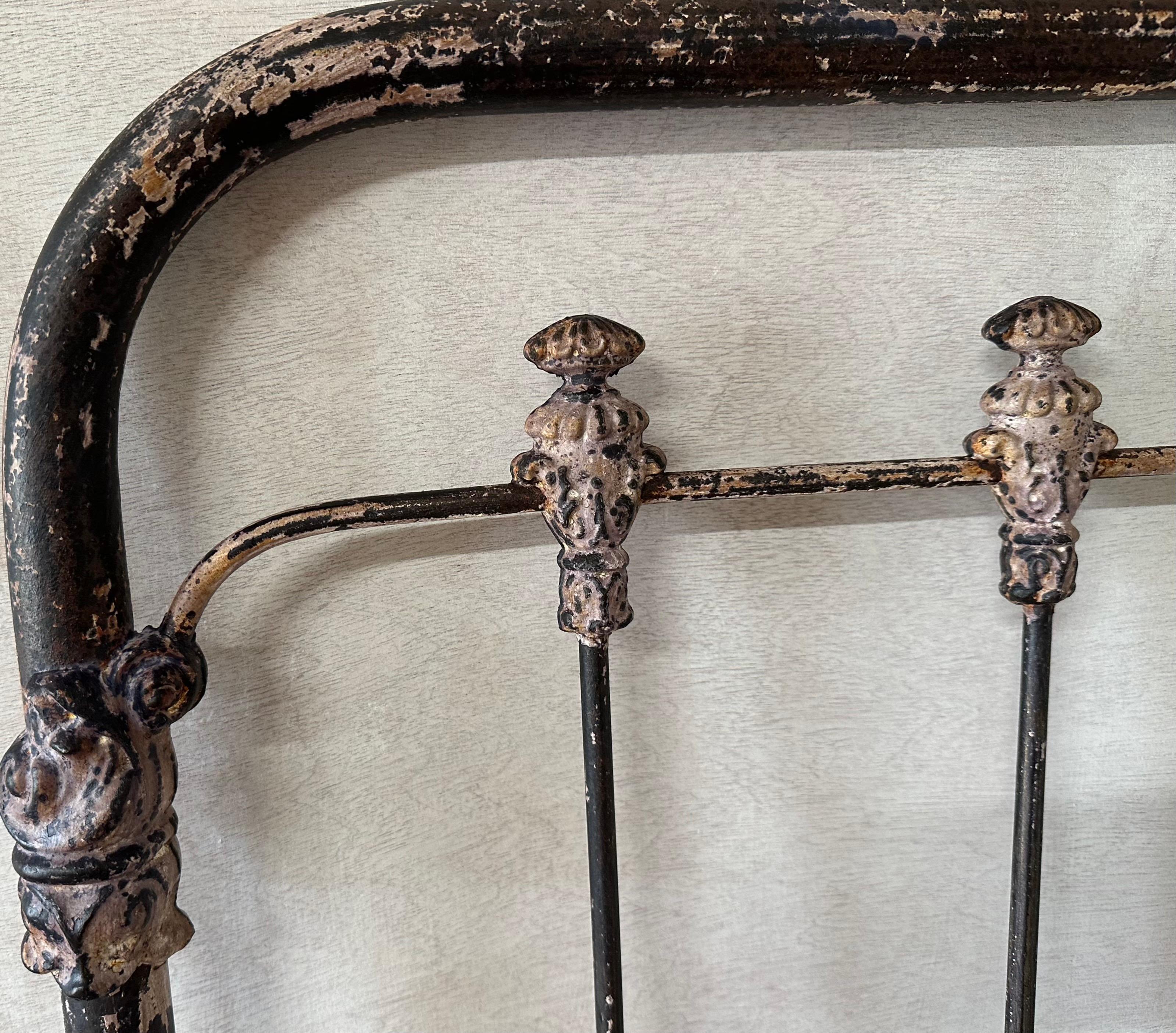 19th Century Antique Single Bed Metal Headboard For Sale