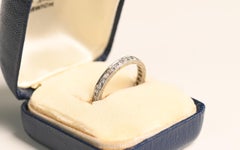 Antique Diamond Platinum Band. Single Cut Diamond Eternity Wedding Band 1920