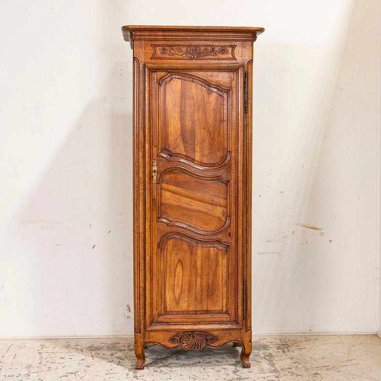 Antique Single Door French Provincial Walnut Armoire at 1stDibs | antique  single door armoire, antique armoires, single armoire