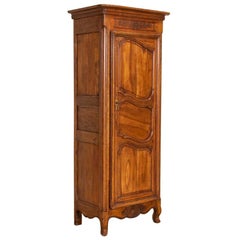 Used Single Door French Provincial Walnut Armoire