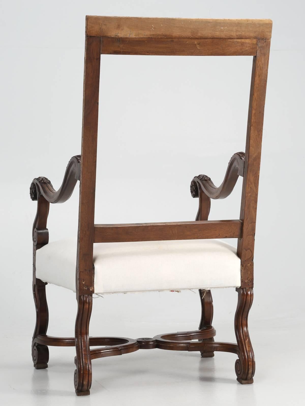 Antique Single French Armchair, Restored with Horsehair Padding For Sale 5