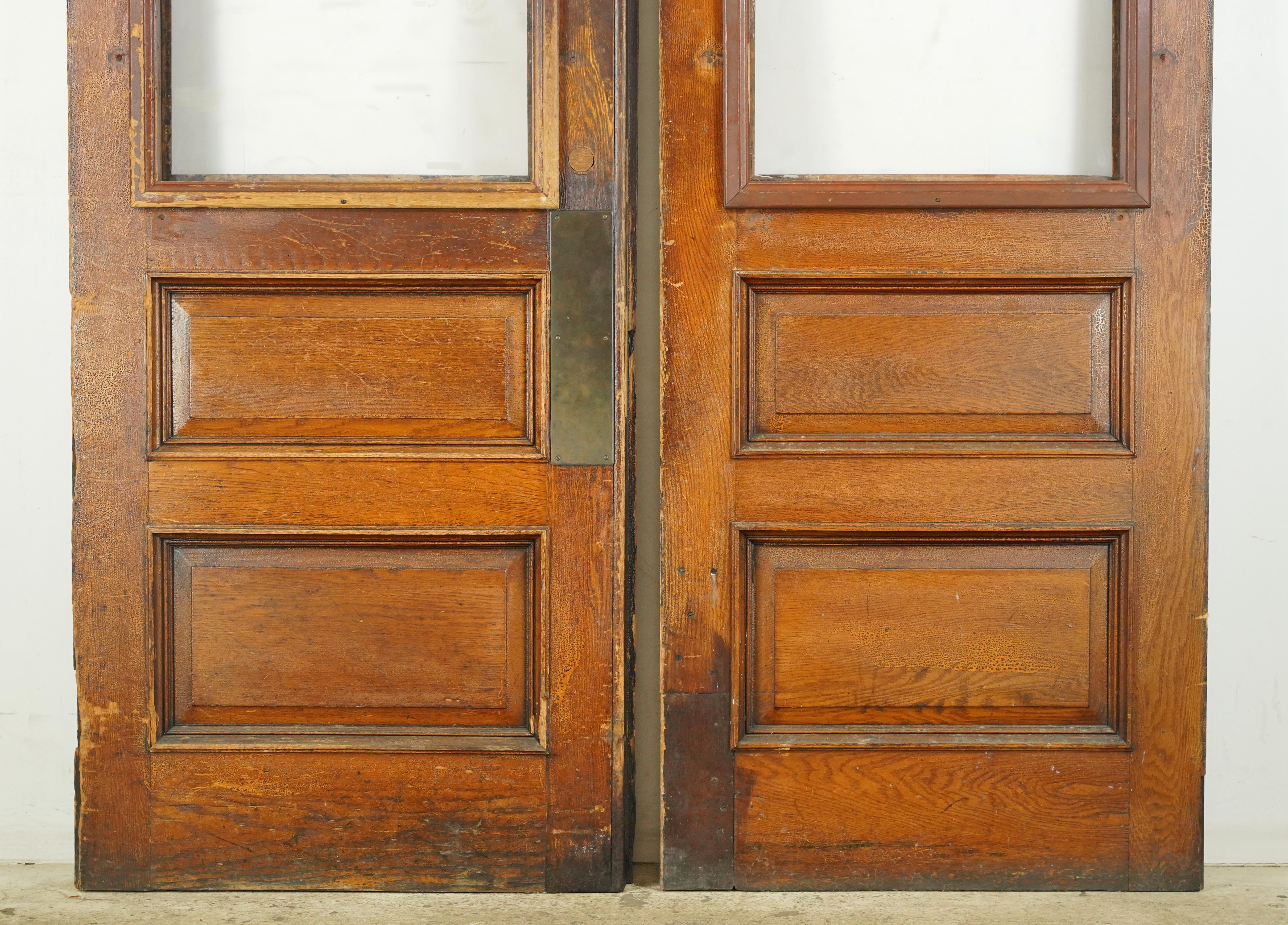 Antique Single Lite Chestnut Double Doors 93.125 x 69.625 in. For Sale 7