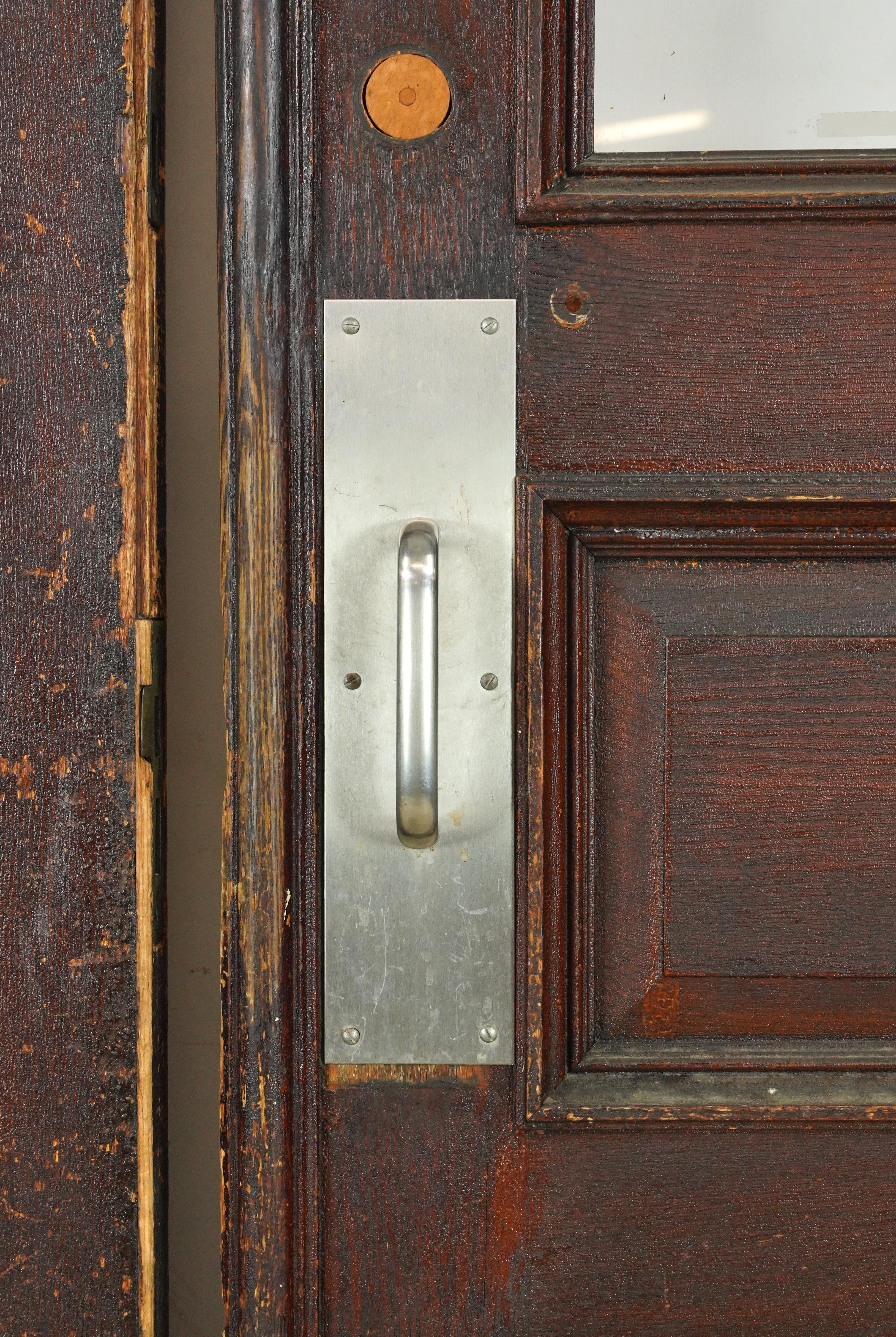 Antique Single Lite Chestnut Double Doors 93.125 x 69.625 in. For Sale 1