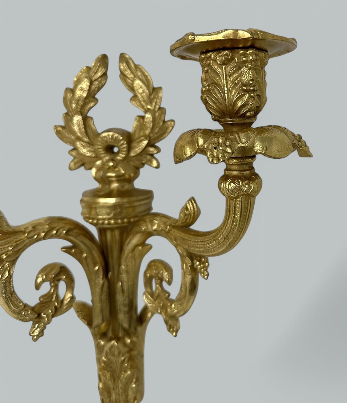 Francese Antico Singolo Ormolu Bronzo dorato Twin Light Wall Candle Sconce Applique 19 ° Ct in vendita