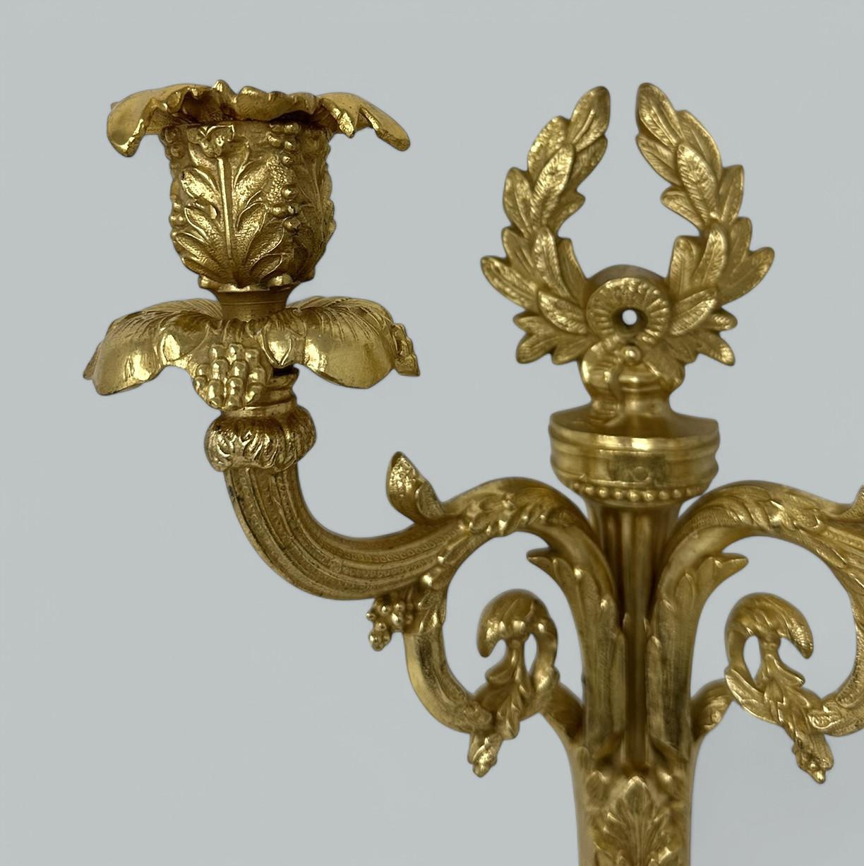 Calco Antico Singolo Ormolu Bronzo dorato Twin Light Wall Candle Sconce Applique 19 ° Ct in vendita