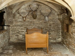 Antique Single Pine Bed, Continental.