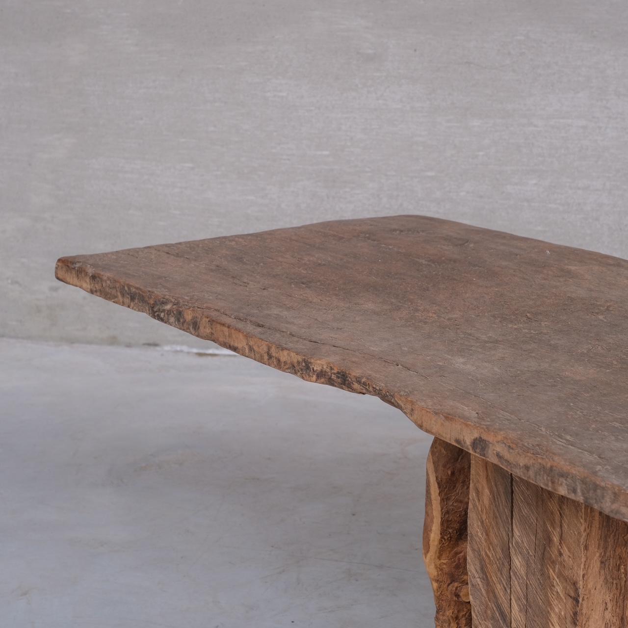 Ancienne console/bureau/table de salle à manger primitive à une seule planche Bon état - En vente à London, GB