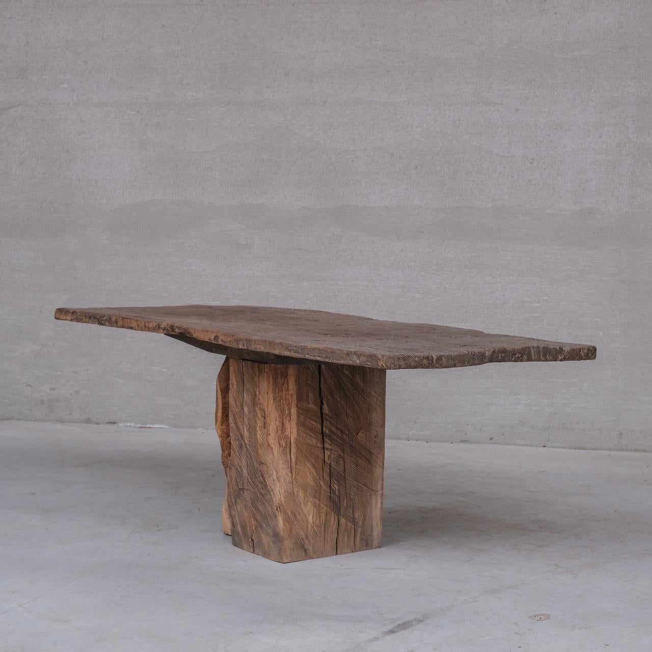 Bois Ancienne console/bureau/table de salle à manger primitive à une seule planche en vente