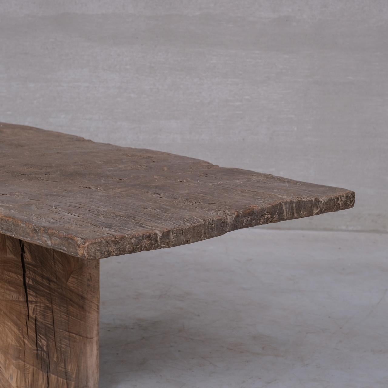 Ancienne console/bureau/table de salle à manger primitive à une seule planche en vente 1