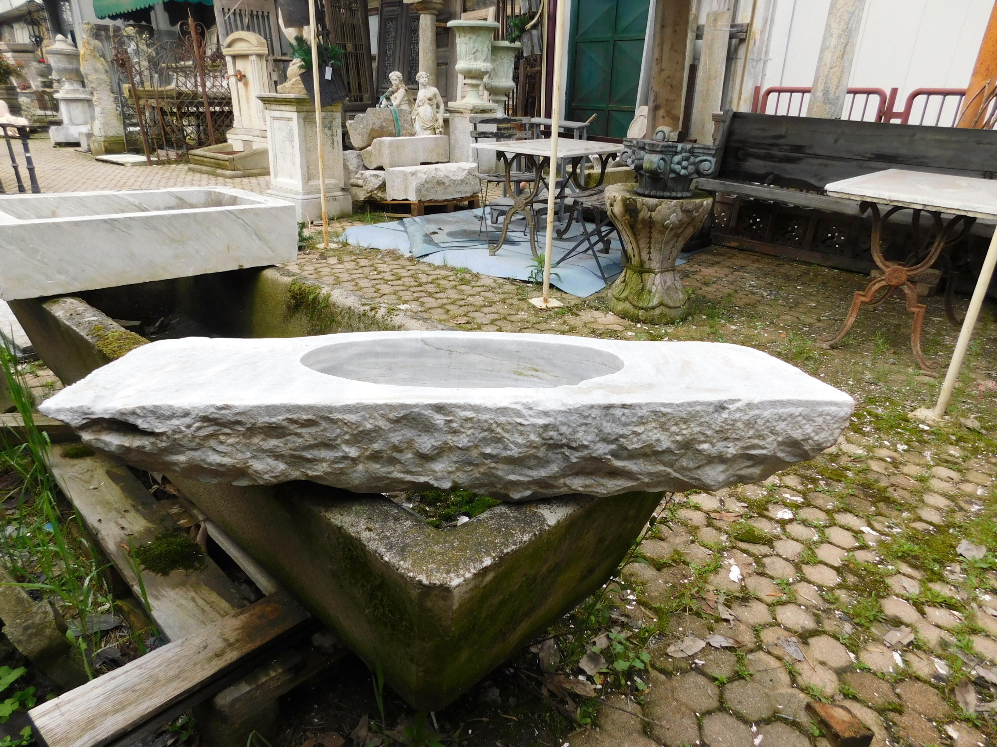 Antique Sink in Gray Marble, 19th Century Italy Genoa 1