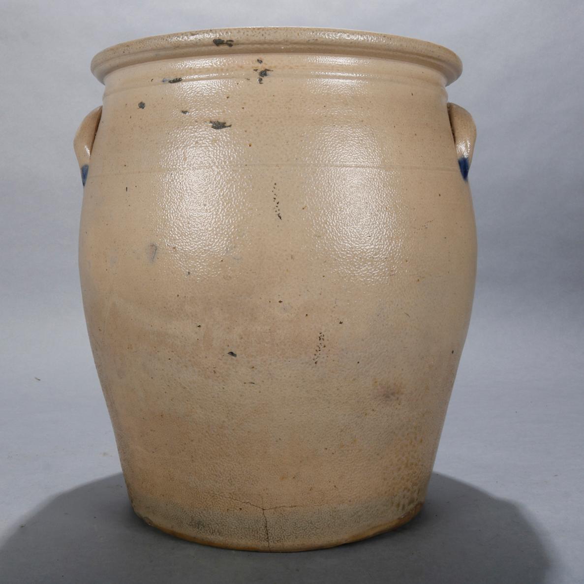 Primitive Antique Sipe Number 5 Cobalt Decorated Stoneware Crock, 19th Century