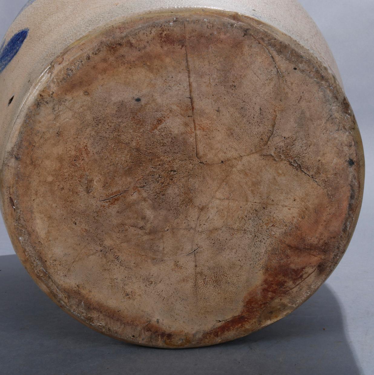 Antique Sipe Number 5 Cobalt Decorated Stoneware Crock, 19th Century 1