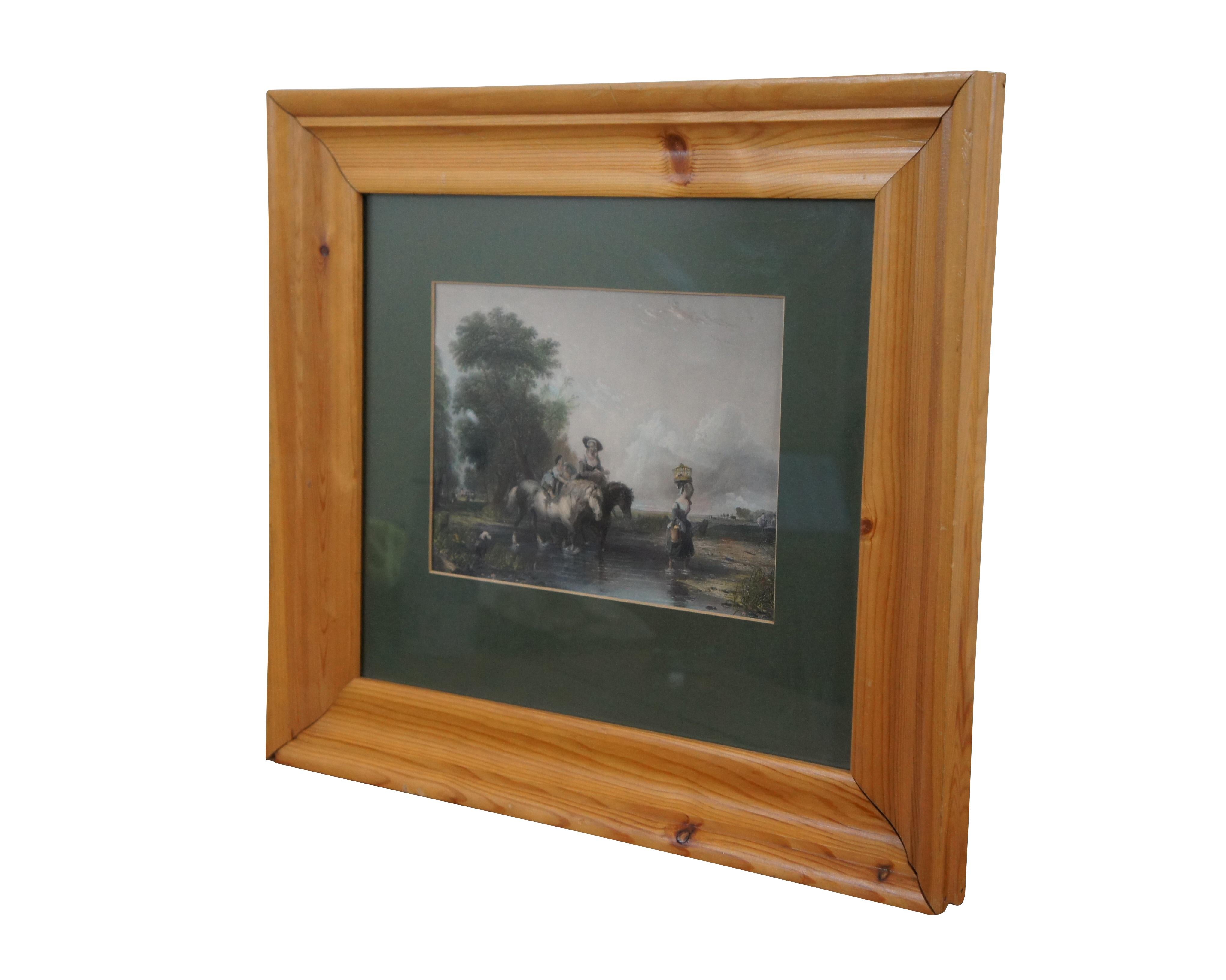 Framed late 19th century hand colored engraving titled 