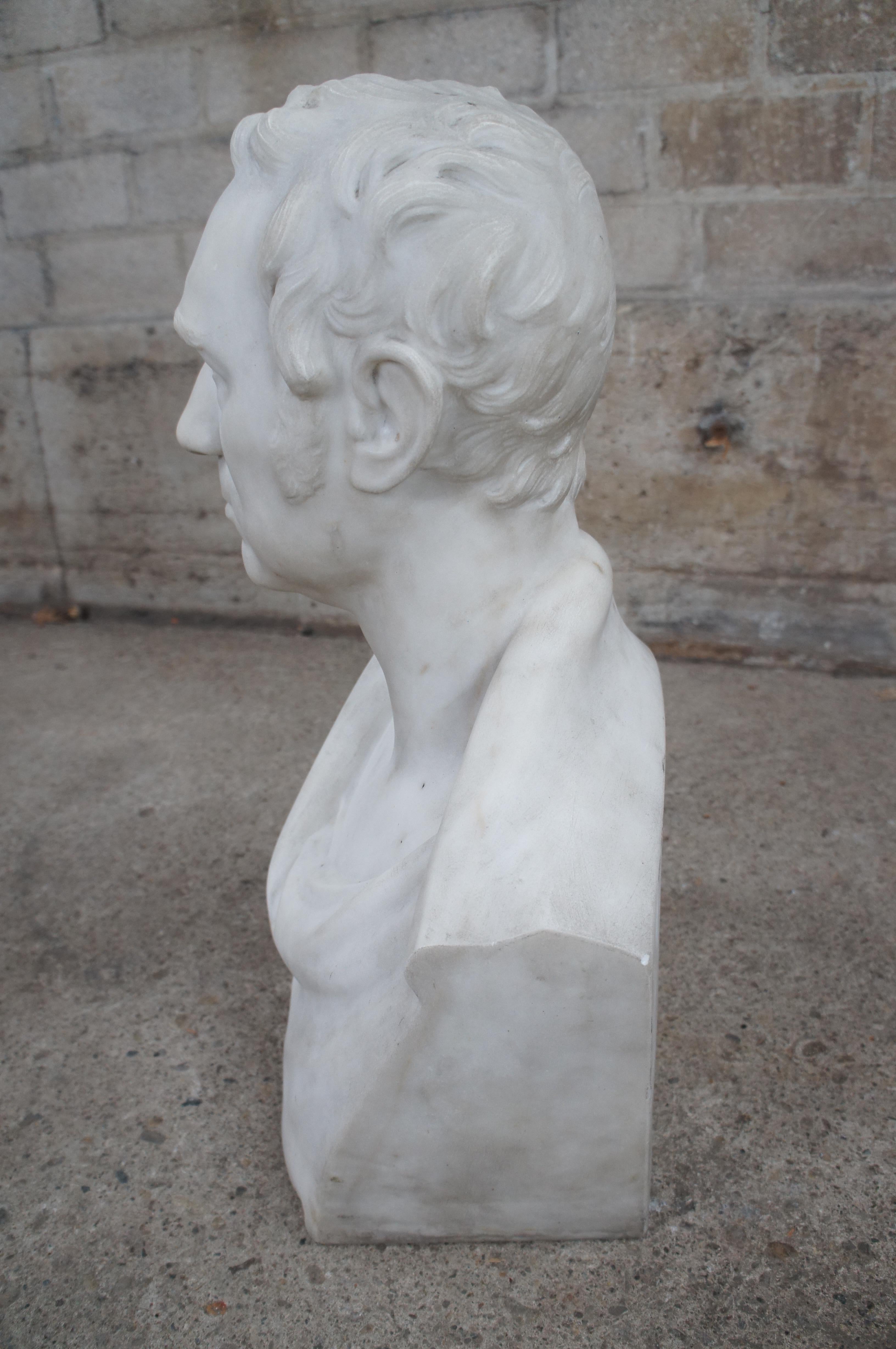 Antike Sir Isaac Newton Europäische Marmorbüste-Skulptur Statue eines Gentleman 23