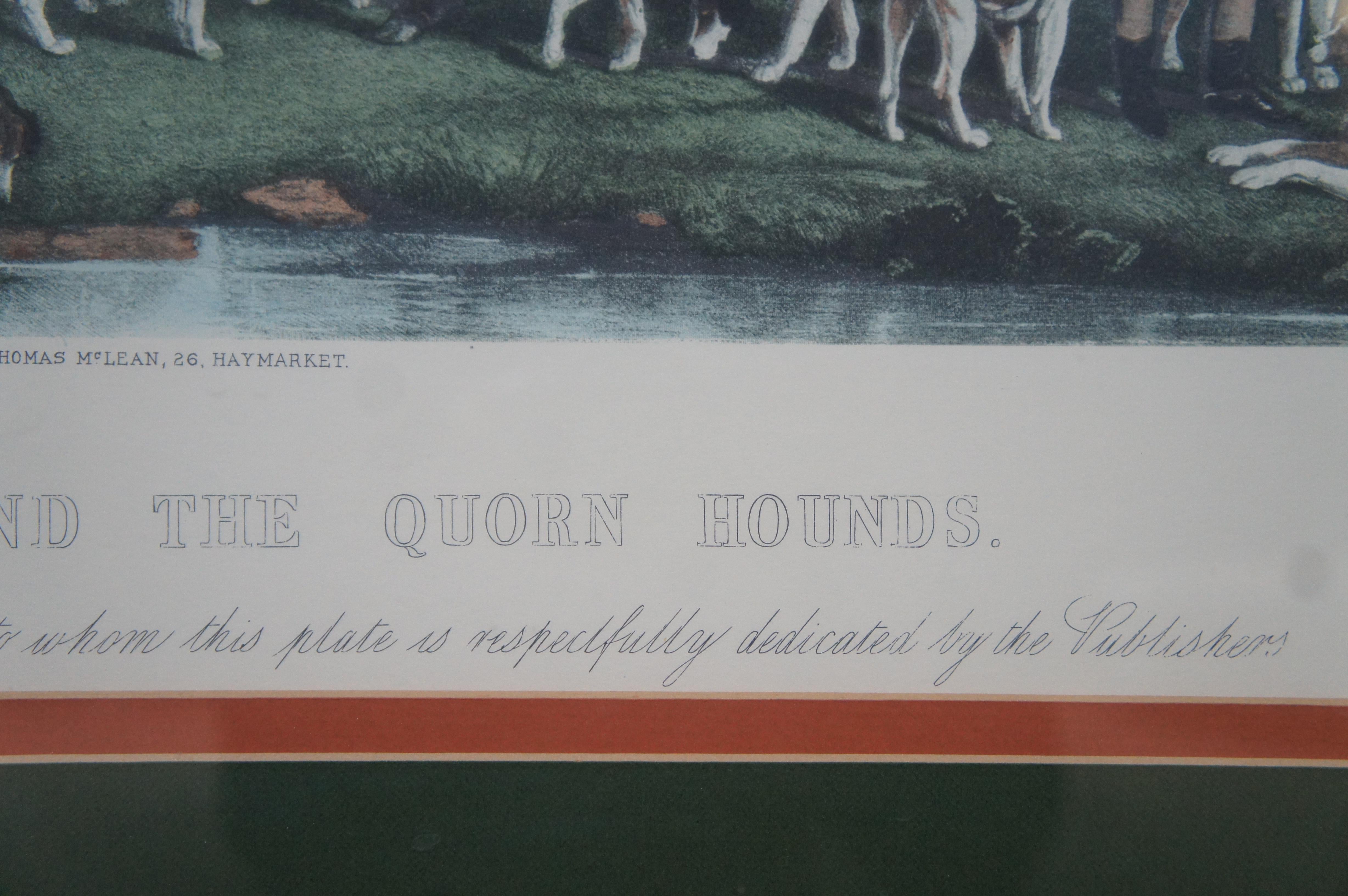 Antique Sir Richard Sutton Quorn Hounds Colored Fox Hunt Engraving Bromley For Sale 2