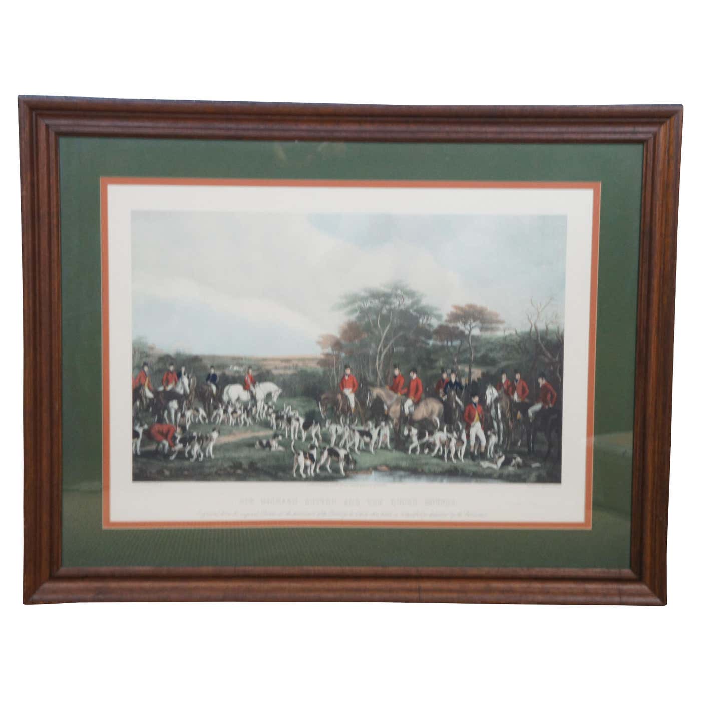 Antique Sir Richard Sutton Quorn Hounds Colored Fox Hunt Engraving ...