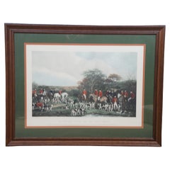 Vintage Sir Richard Sutton Quorn Hounds Colored Fox Hunt Engraving Bromley