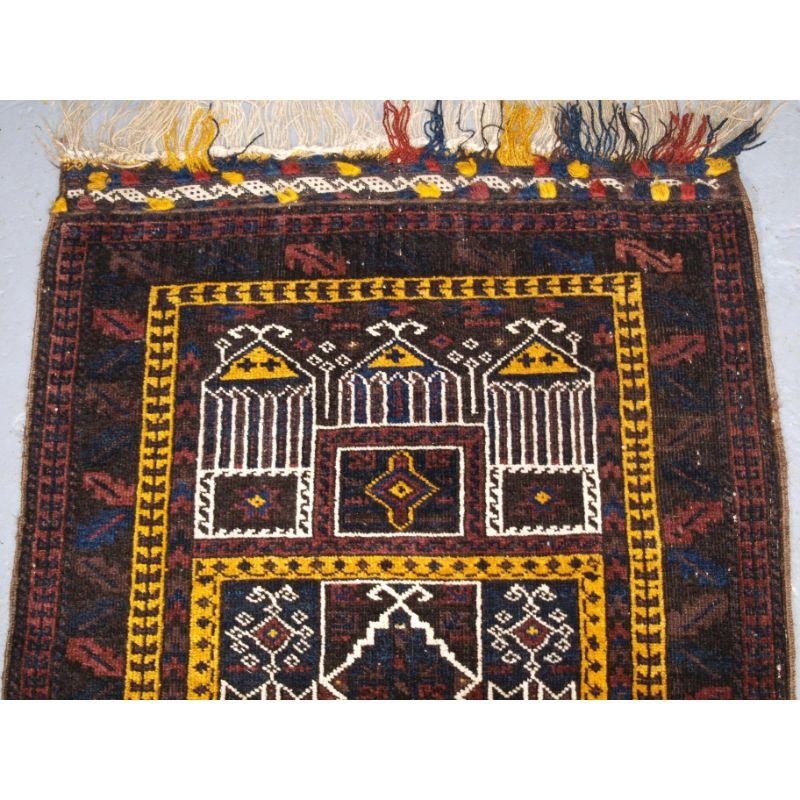 Antique Sistan Baluch Three Mihrab Prayer Rug In Excellent Condition For Sale In Moreton-In-Marsh, GB
