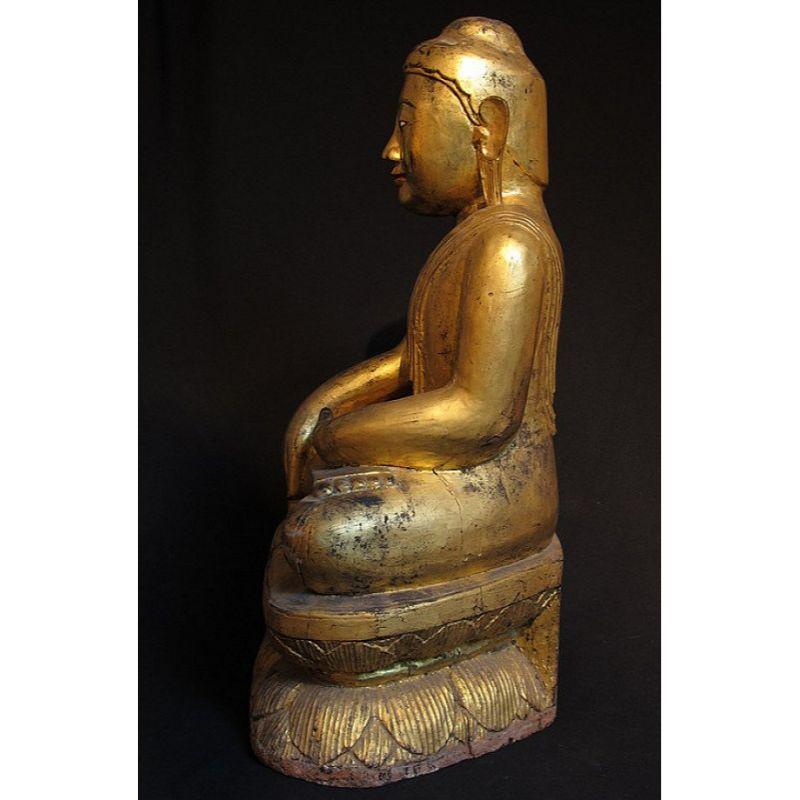 Bouddha ancien assis de Birmanie en vente 2