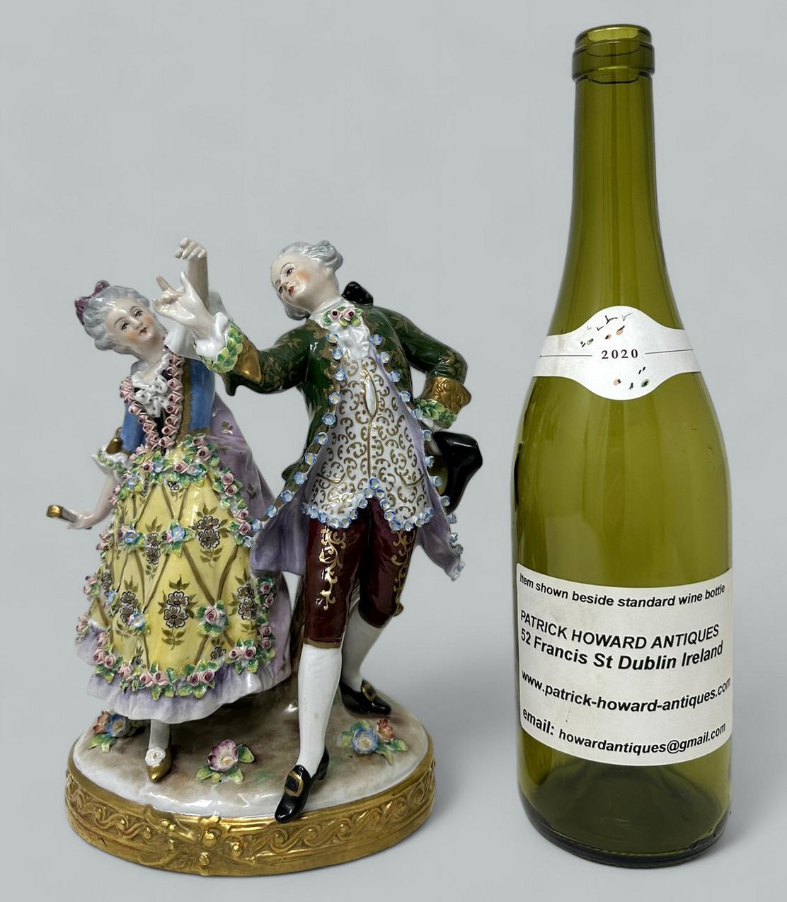 Antique Sitzendorf German Porcelain China Dancing Male Female Figure Group 19Ct 4