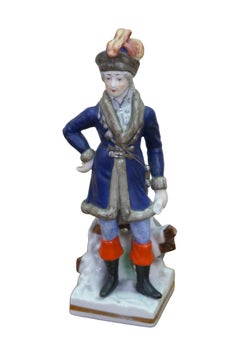 Antique Sitzendorf Voigt Brothers Porcelain Napoleonic Soldier Figurines 8"