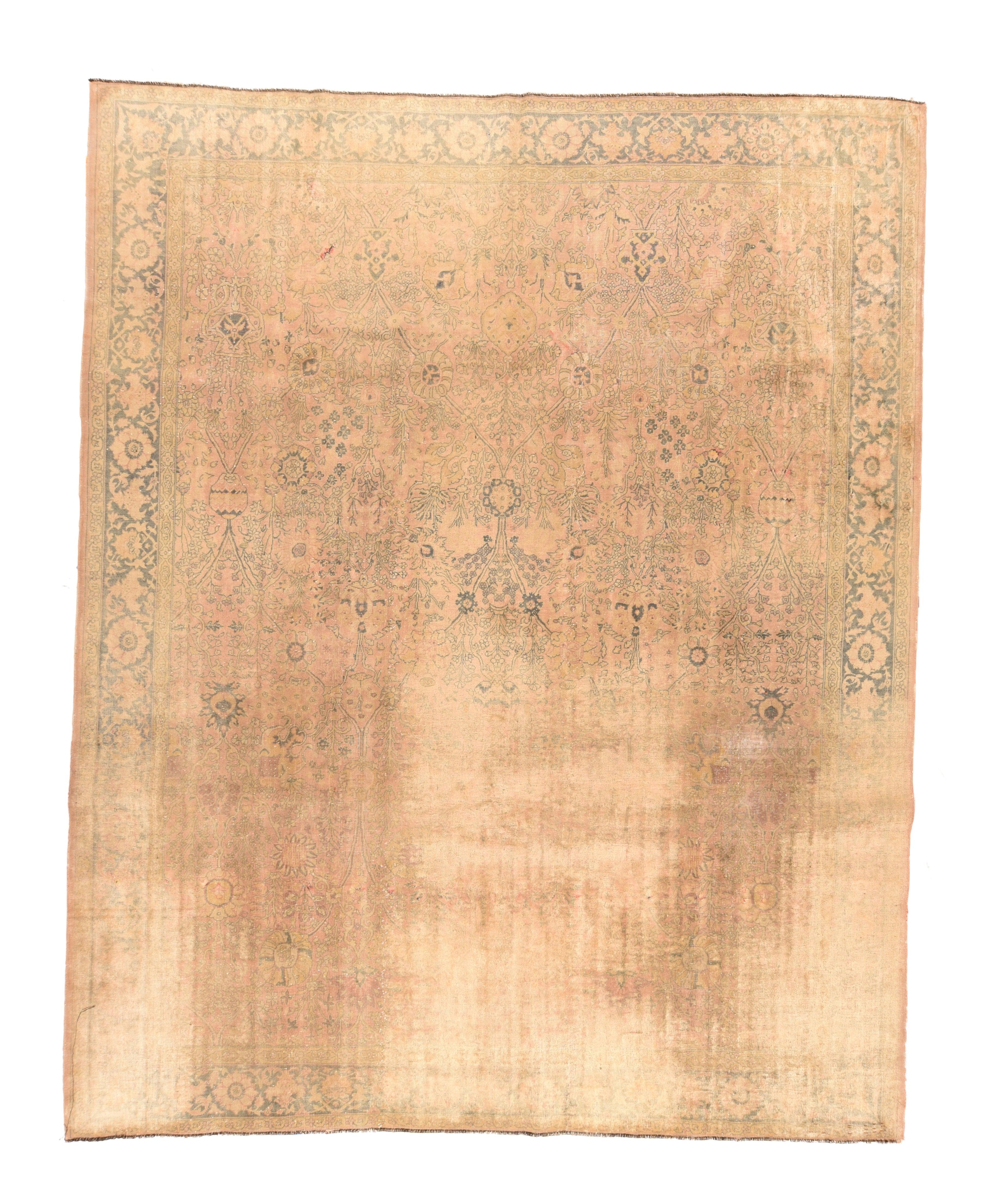 Turkish Antique Sivas Distress Look Rug 8'1'' x 10'5'' For Sale