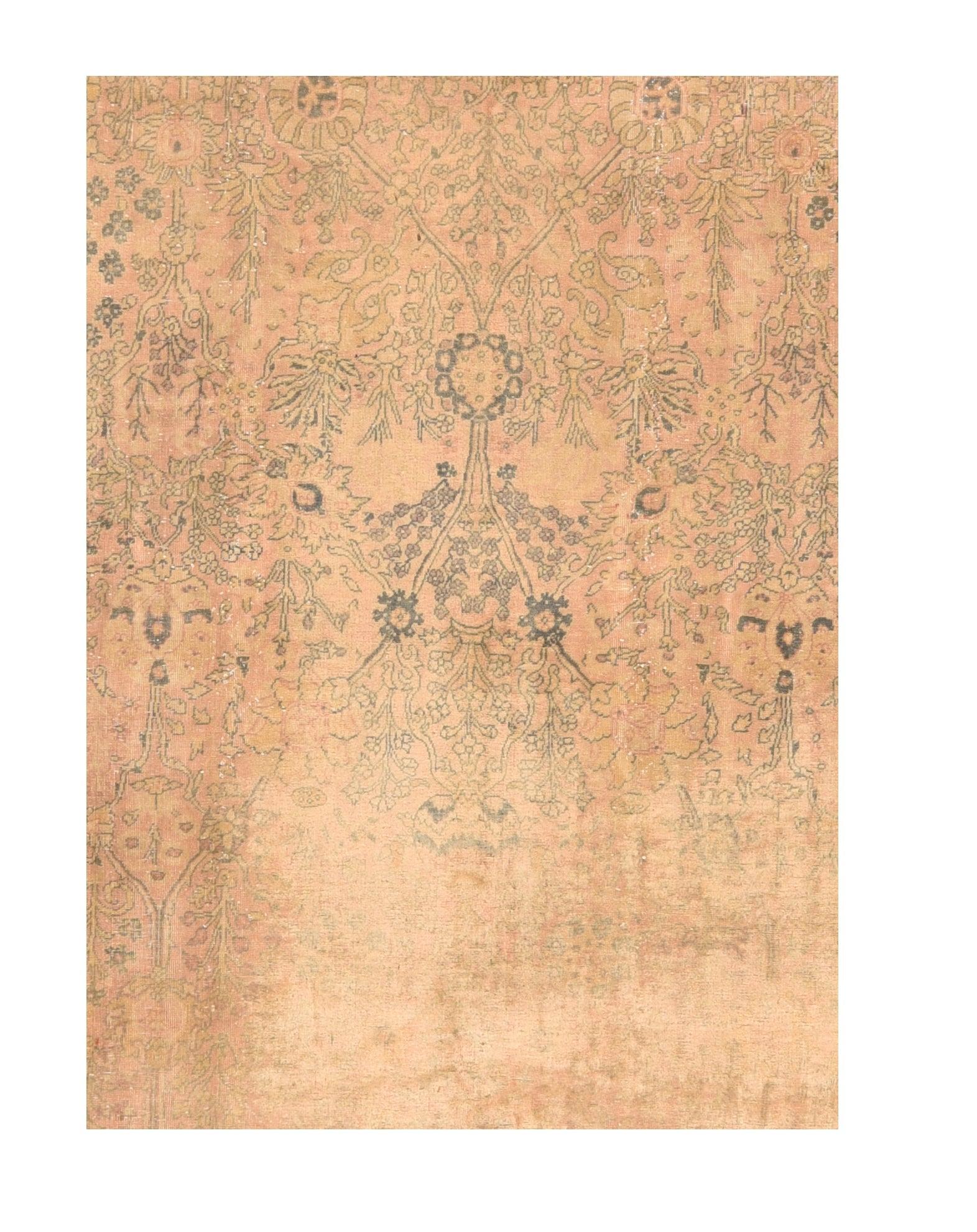 Hand-Knotted Antique Sivas Distress Look Rug 8'1'' x 10'5'' For Sale