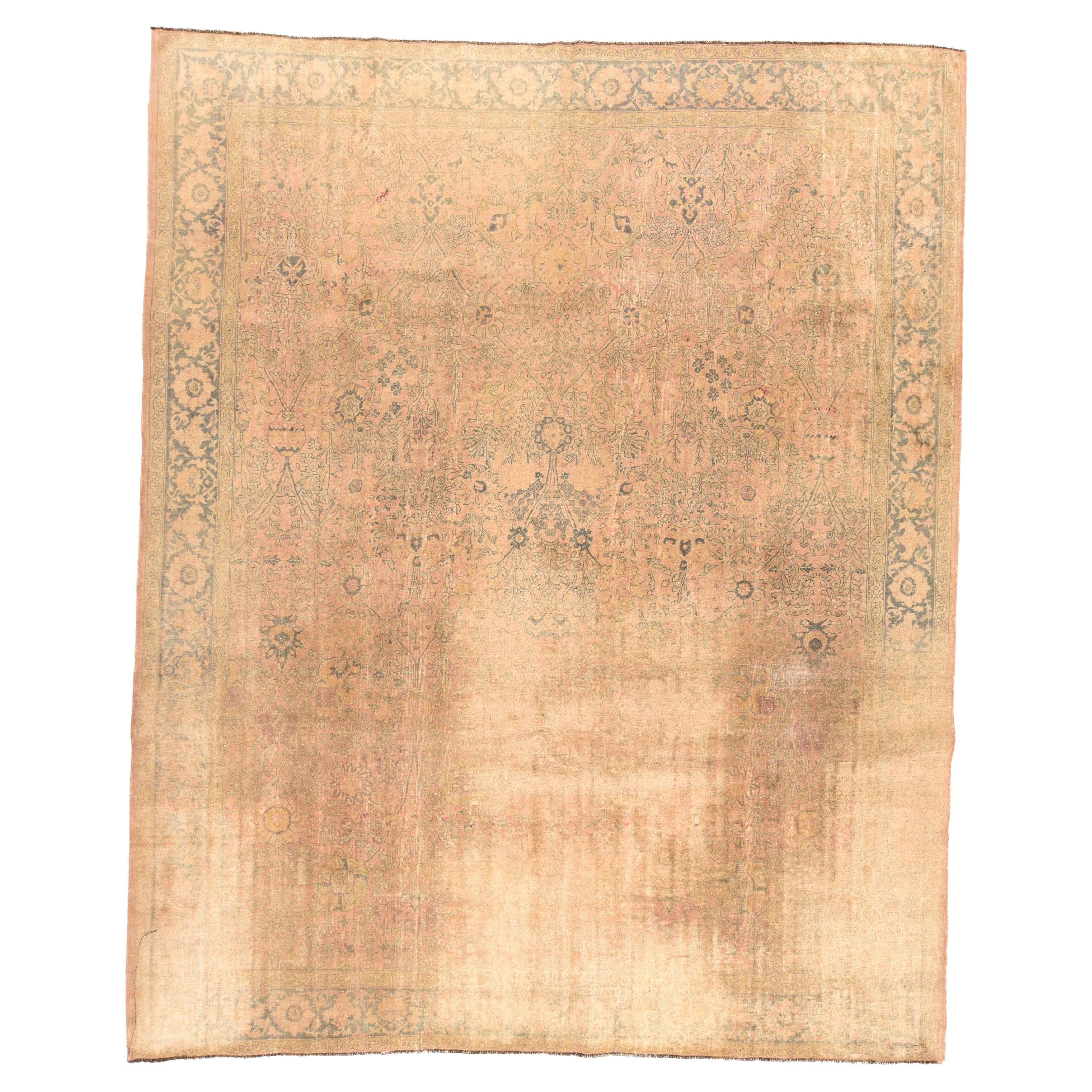 Antique Sivas Distress Look Rug 8'1'' x 10'5'' For Sale