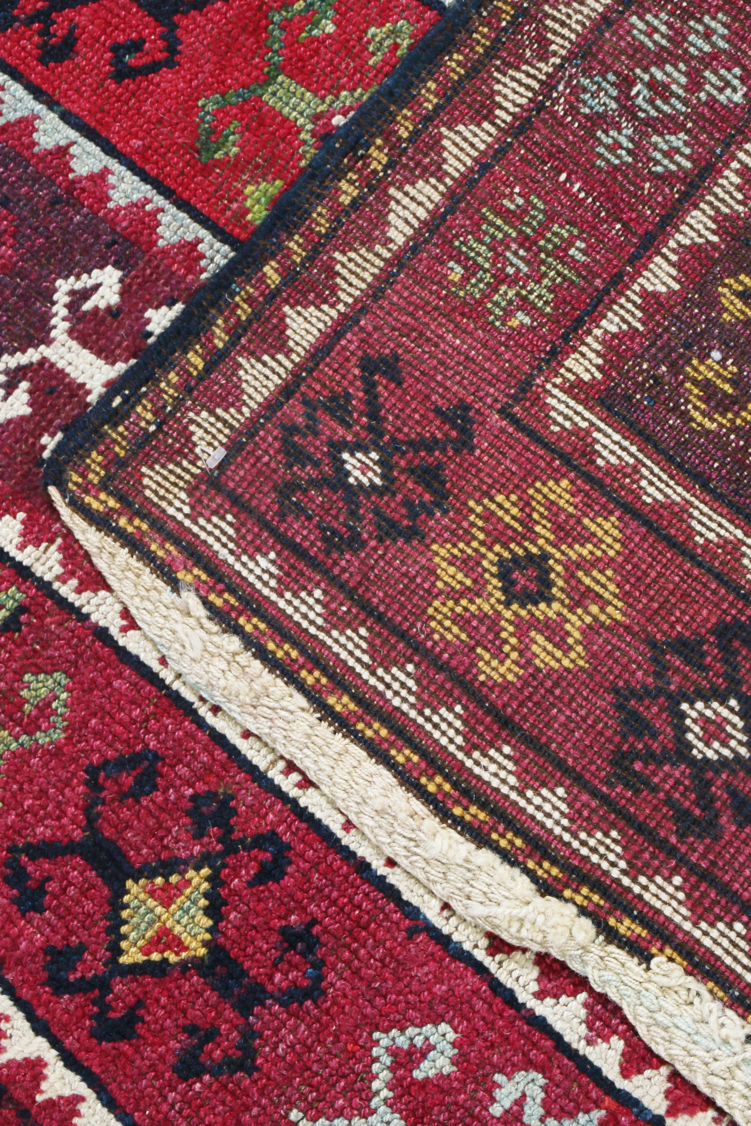 Late 19th Century Antique Sivas Geometric Red Wool Runner