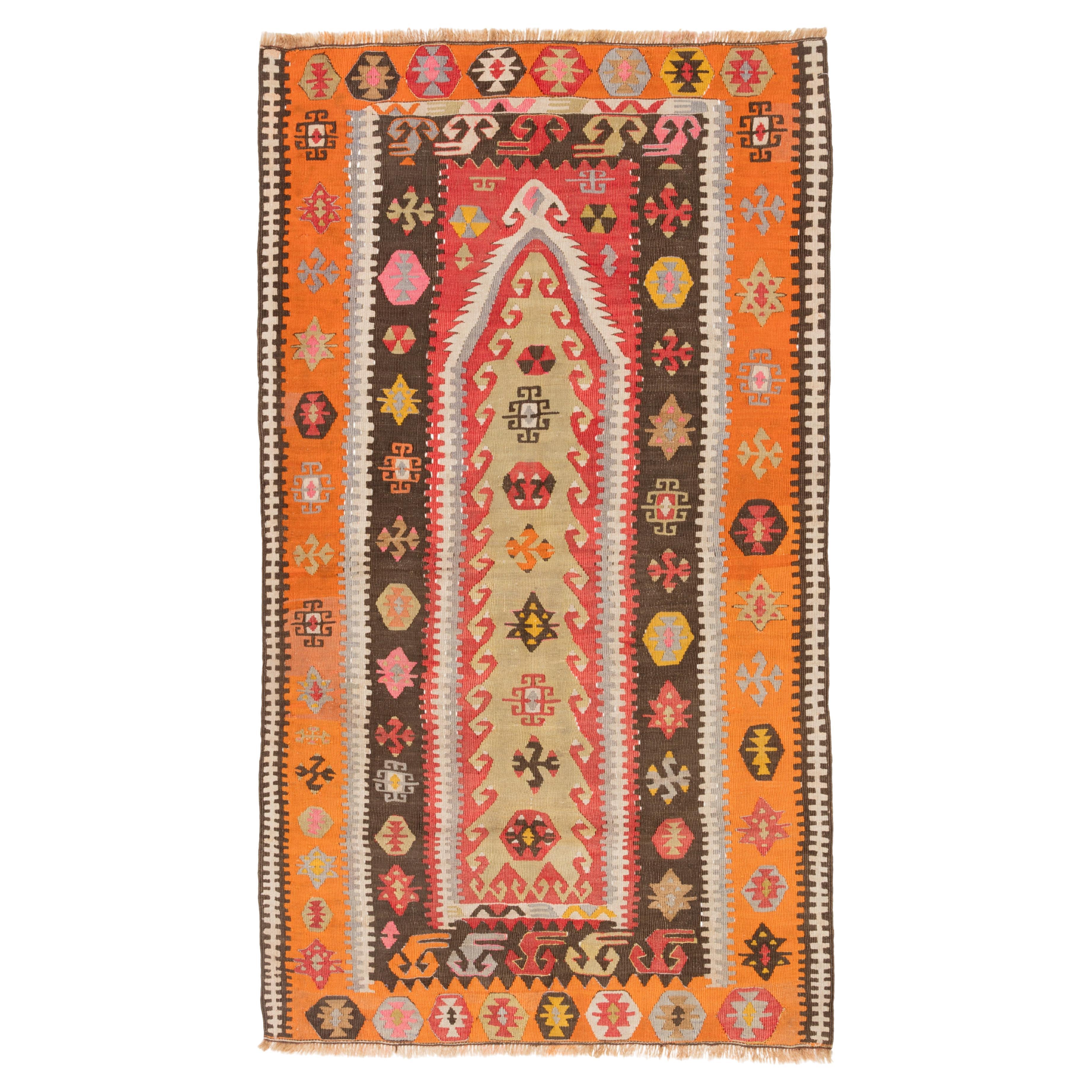 Antiker Sivas-Kelim Zentral Anatolischer alter Teppich Türkischer Teppich