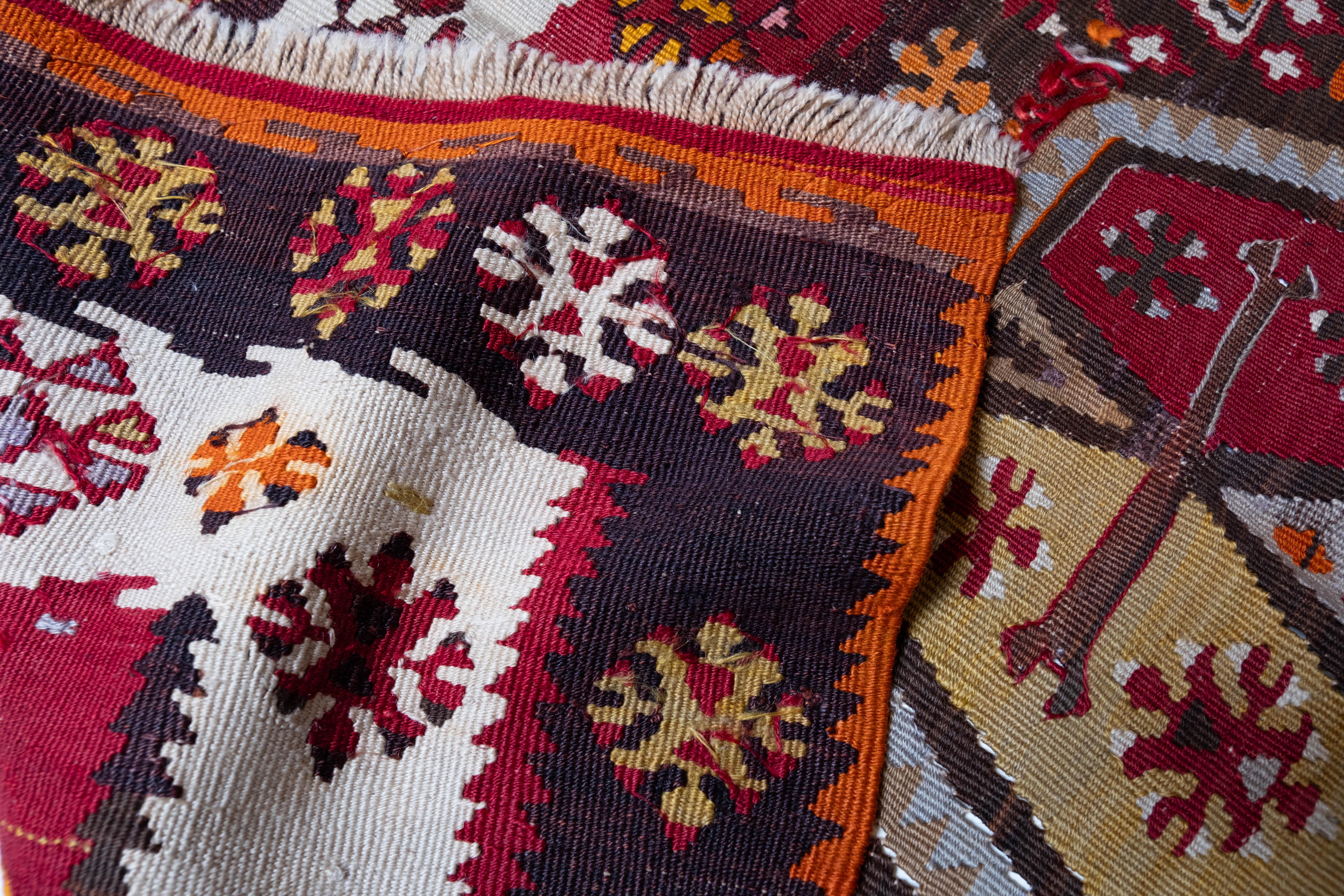 Turc Ancien tapis turc Sivas Kilim d'Anatolie centrale en vente