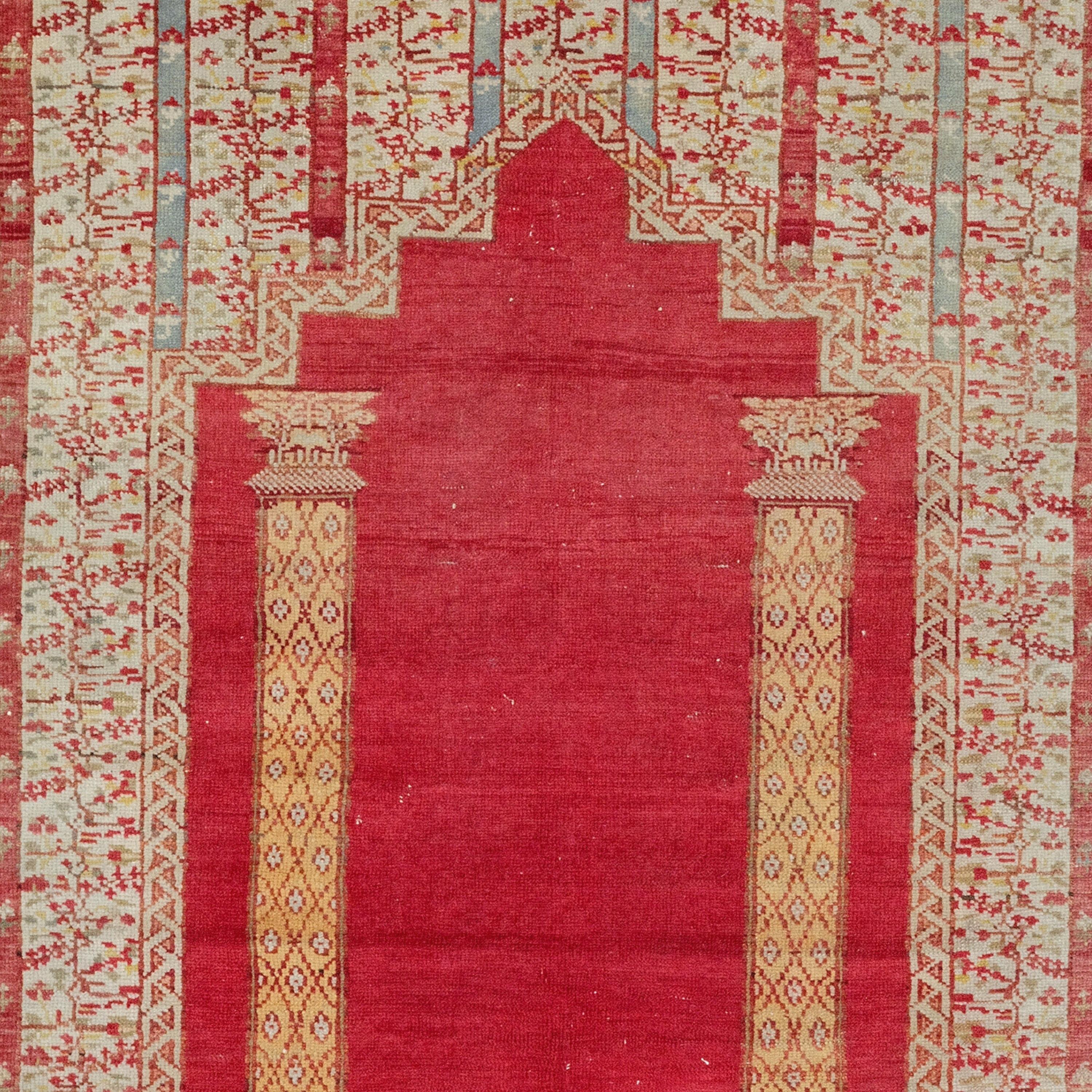 Turkish Antique Sivas Prayer Rug - 19th Century Sivas Prayer Rug, Vintage Rug For Sale
