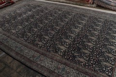 Antique Sivas Rug, Black with Colorful Florals and Pictorials - Rug & Kilim