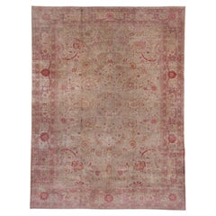 Antique Sivas Rug with Detailed Medallion and Beige Tones