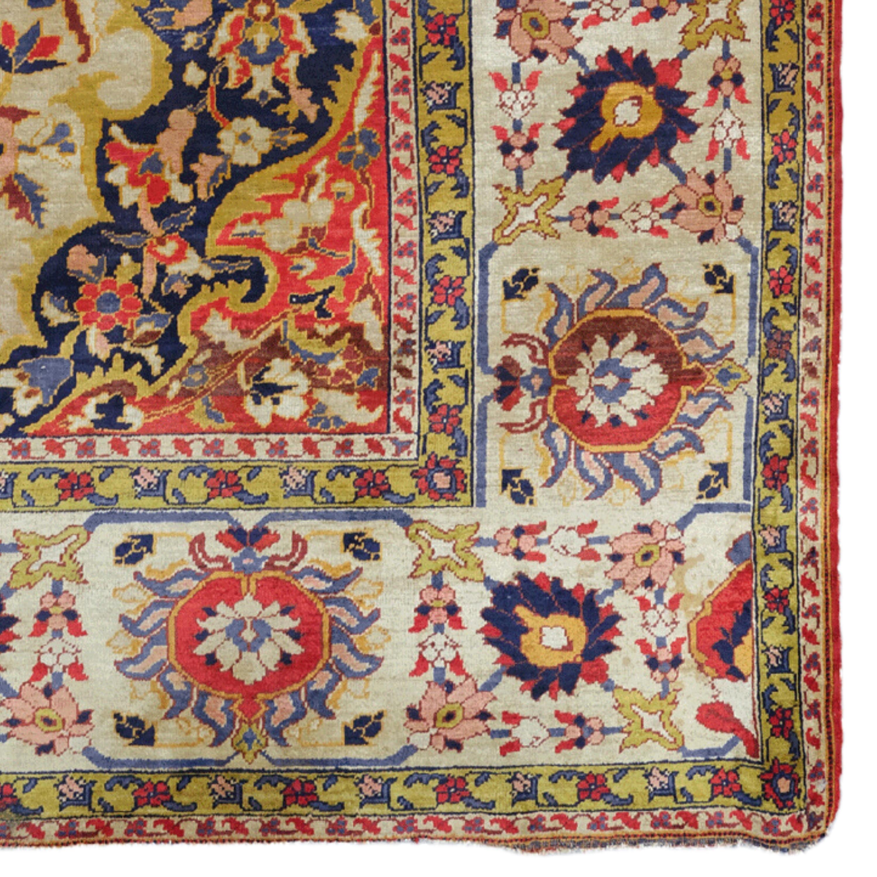 19th Century Antique Sivas Silk Rug - Antique Anatolian Rug, Antique Silk Rug, Anatolian Silk For Sale