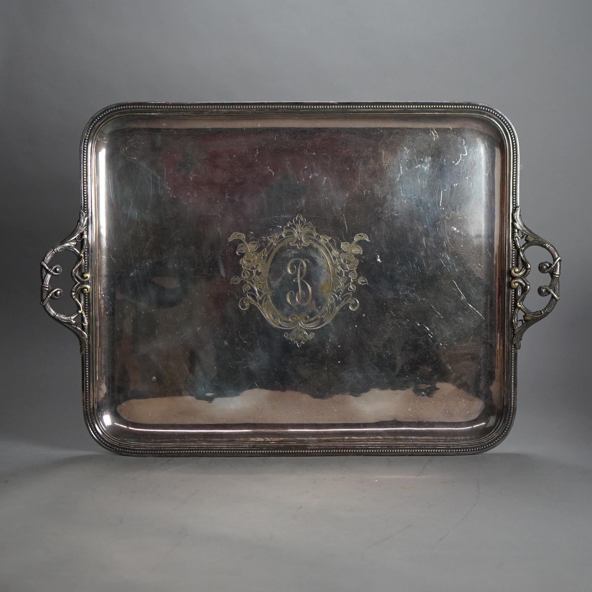 Juego de té antiguo de seis piezas bañado en plata C1890 6